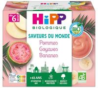 HiPP - Saveurs du Monde - Pommes Goyaves Bananes Coupelles - 4x100g - BIOLOGIQUE