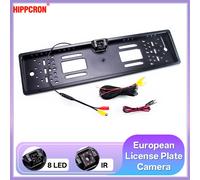 Hippcron - caméra de plaque de voiture sans fil, cadre de licence européenne ue, étanche, Vision nocturne, sauvegarde inversée, 8 LED