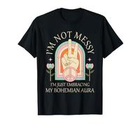 Hippie Bohème Aura Peace Hand Messy Free Spirit Vibe T-Shirt