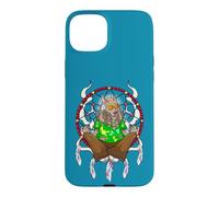 Hippie Chien Attrape-Rêves Loup Esprit Animal Psychédélique Art Coque pour iPhone 15 Plus