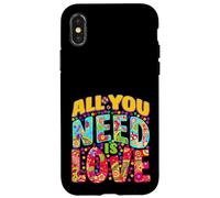 Hippie Flower Power Bohème Paix Groovy Style Boho des années 70 Coque pour iPhone X/XS