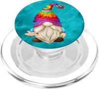 Hippie Gnomie for Women and Men Funny Aqua Peace Sign GNOME PopSockets PopGrip pour MagSafe