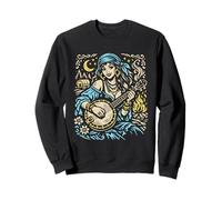 Hippie Gypsy Banjo Girl Bluegrass Festival Music Sweatshirt