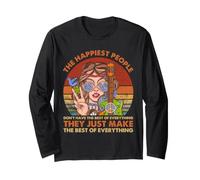 Hippie Happy People Citation Peace Sunflower Vibe Manche Longue