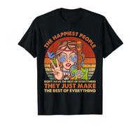 Hippie Happy People Citation Peace Sunflower Vibe T-Shirt