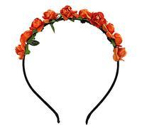 Hippie Love Serre-tête Couronne de fleurs Fête Mariage - Orange - taille unique