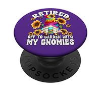 Hippie Retirement GNOME Mom Women Sunflower Hippie Grandma PopSockets PopGrip Adhésif