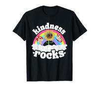 Hippie Rétro Professeur Anti-Intimidation Rainbow Kindness Rocks T-Shirt