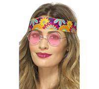 Smiffy's Lunettes Hippie Specs Rondes Plusieurs couleurs Orange