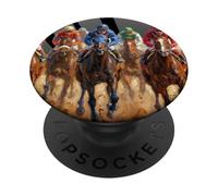 Hippique Jockeys Art, Santa Anita Del Mar, Pur-Sang PopSockets PopGrip Adhésif