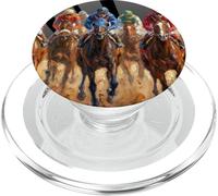 Hippique Jockeys Art, Santa Anita Del Mar, Pur-Sang PopSockets PopGrip pour MagSafe