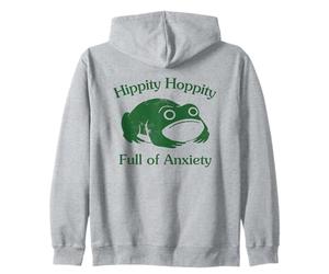 Hippity Hoppity Full of Anxiety Funny Frog Unhinged Graphic Sweat à Capuche