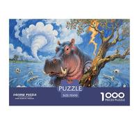 Hippo 1000 Pièce Puzzle Adulte Un Puzzle Difficile Jeu De Puzzle pour Toute La Famille Puzzles pour Adultes Enfants Activité Familiale Parfaite Décoration De La Maison 70x50cm/1000pcs