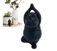 Hippo Figurine, Yoga Hippo Collectible Statue, Decorative Home Ornament, Charming Desk Accessory, Ideal for Fireplace, Desktop, Bedroom, Table, Car, Dorm, Shop, Party Favors, Living Room Display