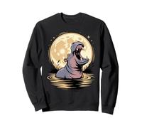 Hippo Howling to The Moon Hippopotamus Lover Sweatshirt