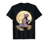 Hippo Howling to The Moon Hippopotamus Lover T-Shirt