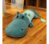 Hippo Long Oreiller Poupée En Peluche Pour Vous Accompagner Dans Votre Sommeil Jolie Fille Super Douce Grande Poupée Poupée Bleu Foncé - 220 Cm Environ 6,6 Kg