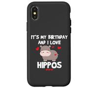 Hippo Lover Its My Birthday and I Love Hippos Hippo Birthday Coque pour iPhone X/XS