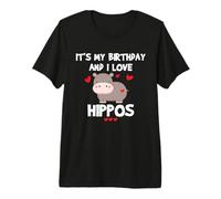 Hippo Lover Its My Birthday and I Love Hippos Hippo Birthday T-Shirt Haut de Gamme