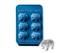 Hippo Mold - Silicone Ice Tray 6 Cavity, Reusable Flexible Maker For Drinks, Animal Shape Cubes | Ideal For Whiskey Coffee Tea Home Kitchen Outdoor Parties Family Fun