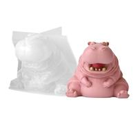 Hippo Moule en résine époxy - Matriix de moulage en silicone 3D, forme de ciment en béton | Modèle de sculpture d'animaux en argile flexible facile à libérer pour savon bougie faite à la main