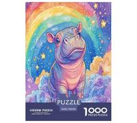 Hippo Puzzle 1000 Pièces Cadeau Unique Jeu Éduchatif Défi Jouet À De Qualité Supérieure Peinture Art pour Adultes Et Enfants À Partir De 14 Ans 70x50cm/1000pcs