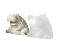 Hippo Silicone Mold - 3D Animal Casting Form, Detailed Epoxy Resin Craft Mould Style, Flexible Release Structure + Textured Design, Reusable Soft Silicone Durable Build - for Cement Plaster &