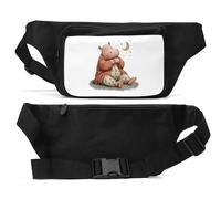 Hippo Sleeping Under The Moon Sac banane unisexe Noir