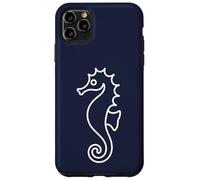 Hippocampe bohème Bleu Marine Art Minimaliste mer Coque pour iPhone 11 Pro Max