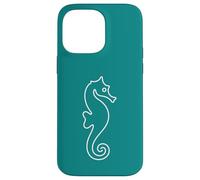 Hippocampe bohème Bleu Sarcelle Art Minimaliste mer Coque pour iPhone 14 Pro Max