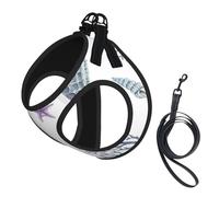 Hippocampe Corail Étoile de mer Mer Été,Harnais pour Animaux de Compagnie, Harnais réfléchissant réglable pour Chien,S