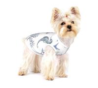 Hippocampe Corail Étoile de mer Mer Été,T-Shirt sans Manches en Coton pour Animaux de Compagnie, Gilet Respirant, Extensible et Doux,L