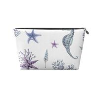 Hippocampe Corail Étoile De Mer Mer Été, Trousse de Toilette Trousse de Maquillage Sac à cosmétiques Trousse de Toilette de Voyage Portable