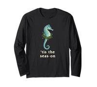 Hippocampe de Noël Holiday Tis The Seas-on Funny Festive Manche Longue