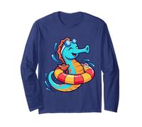 Hippocampe Drôle avec Bouée et Lunettes de Plongée Manche Longue