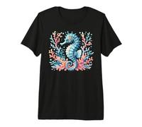 Hippocampe entouré de Corail Doux T-Shirt Haut de Gamme
