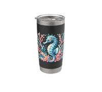 Hippocampe entouré de corail Gobelet isotherme en acier inoxydable double paroi