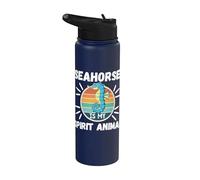 Hippocampe est mon esprit animal kawaii dessin animé drôle hippocampes Stainless Steel Insulated Water Bottle