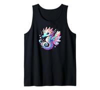 Hippocampe mignon Kawaii Chibi Anime Fun Bleu Rose Critter de mer Débardeur