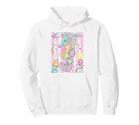 Hippocampe Pastel coloré Vie océanique Art Marin Sweat à Capuche