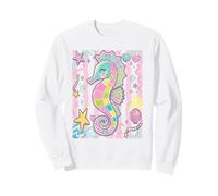 Hippocampe Pastel coloré Vie océanique Art Marin Sweatshirt