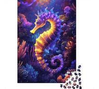 Hippocampe Puzzle 1000 Pièces Papier pour Adultes Récif de Corail sous Marin Relaxation Cadeau 52x38cm/1000pcs