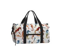 Hippocampes Ballet Animaux Blancs Nautique,Sac de Sport bandoulière à Main, Sac de Voyage Grande capacité pour Femmes et Hommes