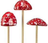 Hippocampes sur tige, rouge, 4cm, set de 6 - Art du jardin, décoration d'automne Céramique, résistant aux intempéries
