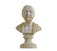 Hippocrates of Kos - Statue de Père de la Médecine en albâtre - 15 cm - Doré