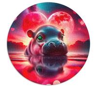 Hippopotame 1000 Pièce Jigsaw Puzzles Jeux ÉduChatifs Créatif Jigsaw Circulaire Belle Décoration Puzzle pour Cadeaux De Voyage, Présent 1000pcs (67.5x67.5cm)