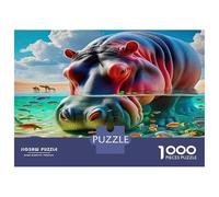 Hippopotame 1000 Pièces Pack Puzzle Puzzle Carton Extra-épais - Collectionneurs’ Favorite, Détente, Pause Bureau Voyage Et Fêtes 70x50cm/1000pcs