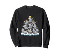 Hippopotame Arbre de Noël Amusant Bébé Pygmée Hippopotame Décor Sweatshirt