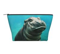 Hippopotame drôle, Trousse de Toilette Trousse de Maquillage Sac à cosmétiques Trousse de Toilette de Voyage Portable
