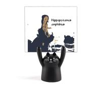 Hippopotame Grand support de mémo en eau douce Motif chat Noir